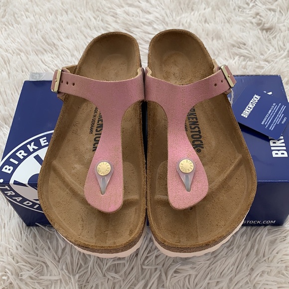 NWB Birkenstock Gizeh sandals in washed metallic pink - Picture 7 of 11